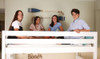 Crystal White Bunk Bed with Queen on Bottom Teens on Top Bunk Room
