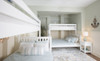 Crystal White Twin XL Bunk Bed with Queen on Bottom x2 Room