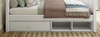 Crystal White Optional Single Under Bed Storage Drawer and Cubby Front View Room