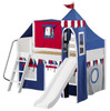 Frankie's White Boys Twin Castle Loft Bed with Slide-Panel Ends