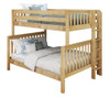 Becks Natural Full XL Bunk Bed with Queen on Bottom