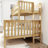 Becks Natural Twin XL Bunk Bed with Queen on Bottom Right End View Room