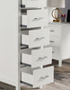 Haley White Loft Bed with Desk and Storage Drawer Detail