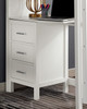 Haley White Loft Bed with Desk and Storage Desk with 3 Drawer Chest Detail