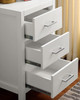 Haley White Loft Bed with Desk and Storage 3 Drawer Chest Drawer Detail