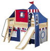 Frankie's Natural Boys Twin Castle Loft Bed with Slide