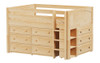 Caleb's Natural Full Low Loft Bed with Storage-Panel Ends