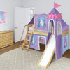 Purple Princess Natural Girls Twin Loft Bed-Panel Ends