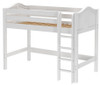 McQwinn White Twin Junior Loft Bed-Curved Ends