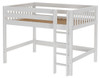 McQwinn White Full Size Junior Loft Bed-Slatted Ends