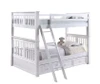 Brockton White Full over Full Bunk Beds shown with Optional Storage Trundle