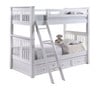 Brockton White Twin over Twin Bunk Beds shown with Optional Storage Trundle