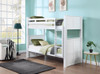 Beatrice White Twin Bunk Beds shown with Optional Short Vertical Ladder Room