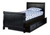 Eberhardt Black Twin Sleigh Bed shown with Optional Twin Storage Trundle