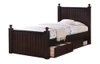 Foster Espresso Full XL Bed shown with Optional Set of 2 Underbed Storage Drawers with Cubby