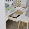 Chelsea White Full Loft Bed with Desk and Storage Desk Drawer Detail