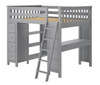 Almere Gray Full Loft Bed with Desk and Storage