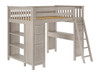 Kivik Sand Full Loft Bed with Desk and Storage Left Side Angled View
