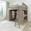 Kivik Sand Full Loft Bed with Desk and Storage Room