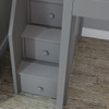 Almere Gray Full Size Loft Bed with Stairs Stair Detail