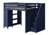 Baldwin Blue Full Size Loft Bed with Stairs  Right Side Angled View