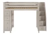 Kivik Sand Full Size Loft Bed with Stairs Front View