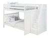 Fremont White Queen Bunk Beds with Stairs