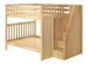 Fremont Natural Queen Bunk Beds with Stairs No Mattresses
