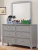 Camden Gray Kids Mirror shown with Optional Gray Kids Dresser Room