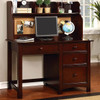 Waterloo Cherry Kids Desk shown with Optional Cherry Desk Hutch Room