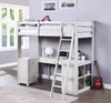 Keynes Gray Loft Bed with Desk and Storage Room