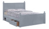 Moreno Grey Queen Panel Bed shown with Optional Set of 2 Underbed Storage Drawers with Cubby