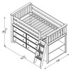 Kivik Sand Twin Low Loft Bed with Storage Dimensions