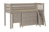 Kivik Sand Low Loft Bed with Desk and Dresser Side View Desk In
