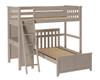 Kivik Sand Twin Loft Bed with Desk shown with Optional Bottom Twin Size Bed Left Side Angled View