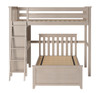 Kivik Sand Twin Loft Bed with Desk shown with Optional Bottom Twin Size Bed Front View