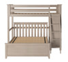 Kivik Sand Twin Loft Bed with Desk shown with Optional Bottom Full Size Bed Front View