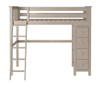 Inez Sand Twin Loft Bed with Storage Front View Ladder on Left