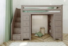 Kivik Sand Twin Size Storage Loft Bed with Stairs Front View Room