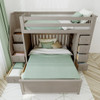 Kivik Sand Twin over Full L Shaped Bunk Beds with Storage Front View Drawers Open Room