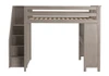 Inez Sand Full Size Loft Bed with Desk Front View