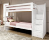 Anaya White Twin Bunk Beds with Stairs Room