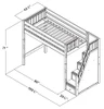 Irving Natural Twin Loft Bed with Stairs and Desk Dimensions