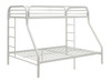 Hudson White Twin over Queen Bunk Bed Angled View