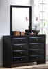 Manville Black Rectangle Mirror shown with Optional Manville Black 8 Drawer Dresser Room