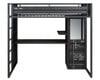 Shipping Container Gray Loft Bed with Desk and Storage Front View Wardrobe Closed