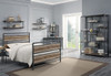Tanha Wood and Metal Bed Frame shown with Tanha Metal Wall Shelf, Tanha Metal Bookcase and Hurst Corner Computer Desk Room