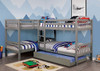 Maddox Gray Quadruple Bunk Bed shown with Optional Twin Trundle Room