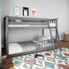 Grandview Gray Low Bunk Beds for Kids shown with 1 Optional Bottom Bunk Safety Rail