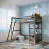 Chilton Brushed Clay Twin Loft Bed Shelves on Right-Ladder on Left Room